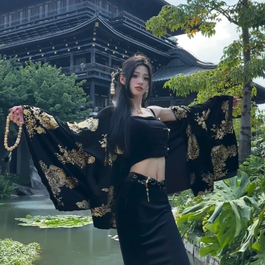 （小野家)【日暮熔金】黑色纯欲性感外套SYYYN405609