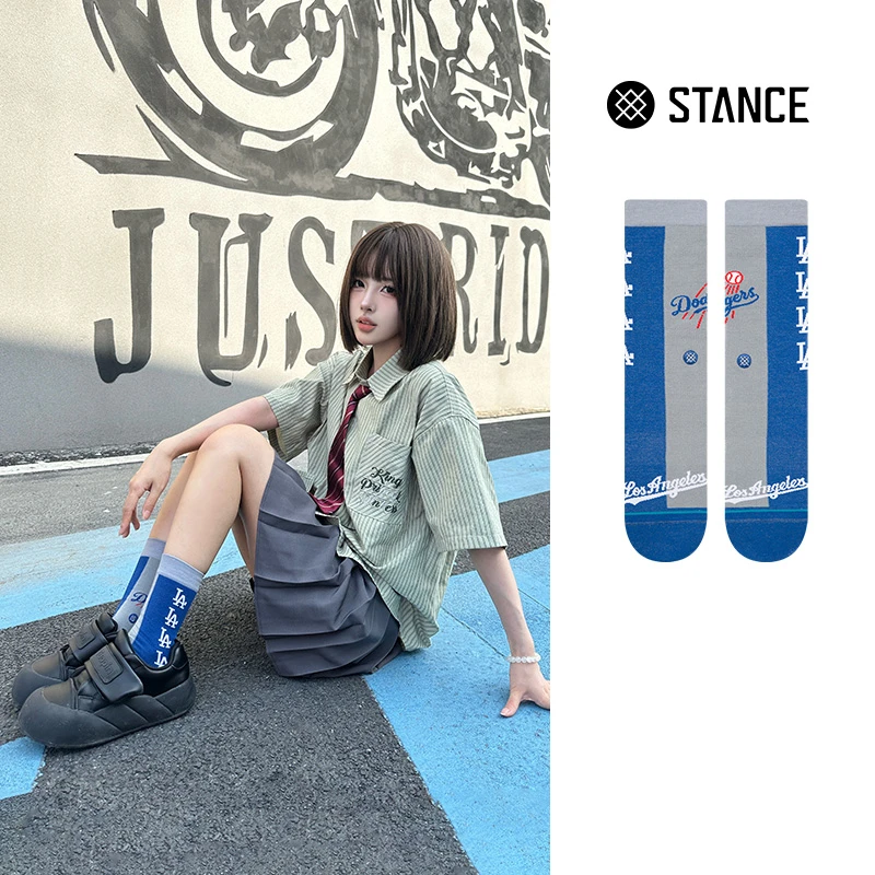 STANCE合作款MLB篮球袜运动户外舒适的夏季潮流中筒袜棒球袜-D