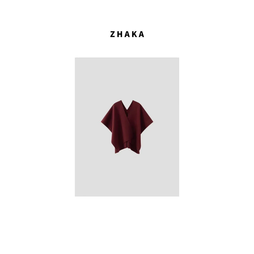 ZHAKA/羊绒混纺披肩上衣zk699