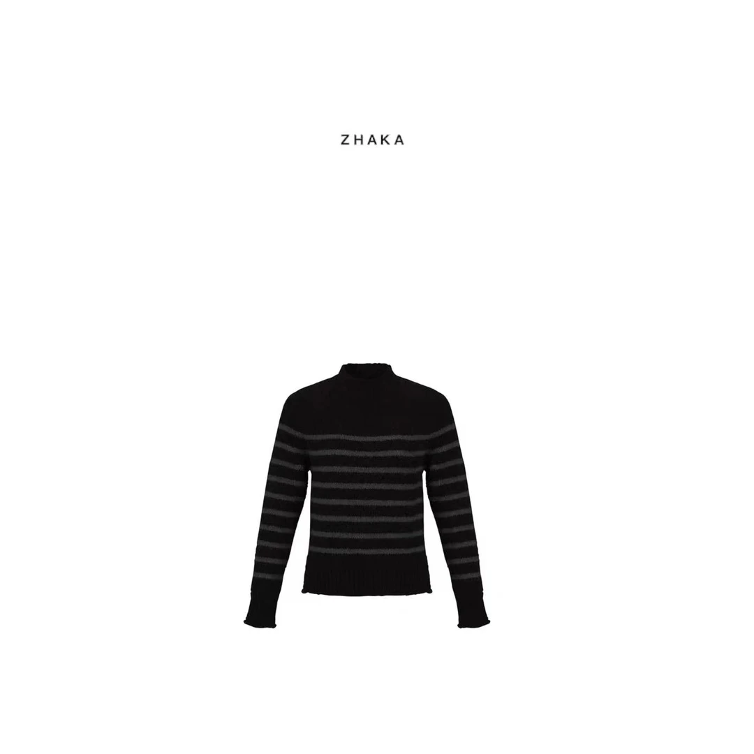 ZHAKA/奥尔森条纹羊毛衫