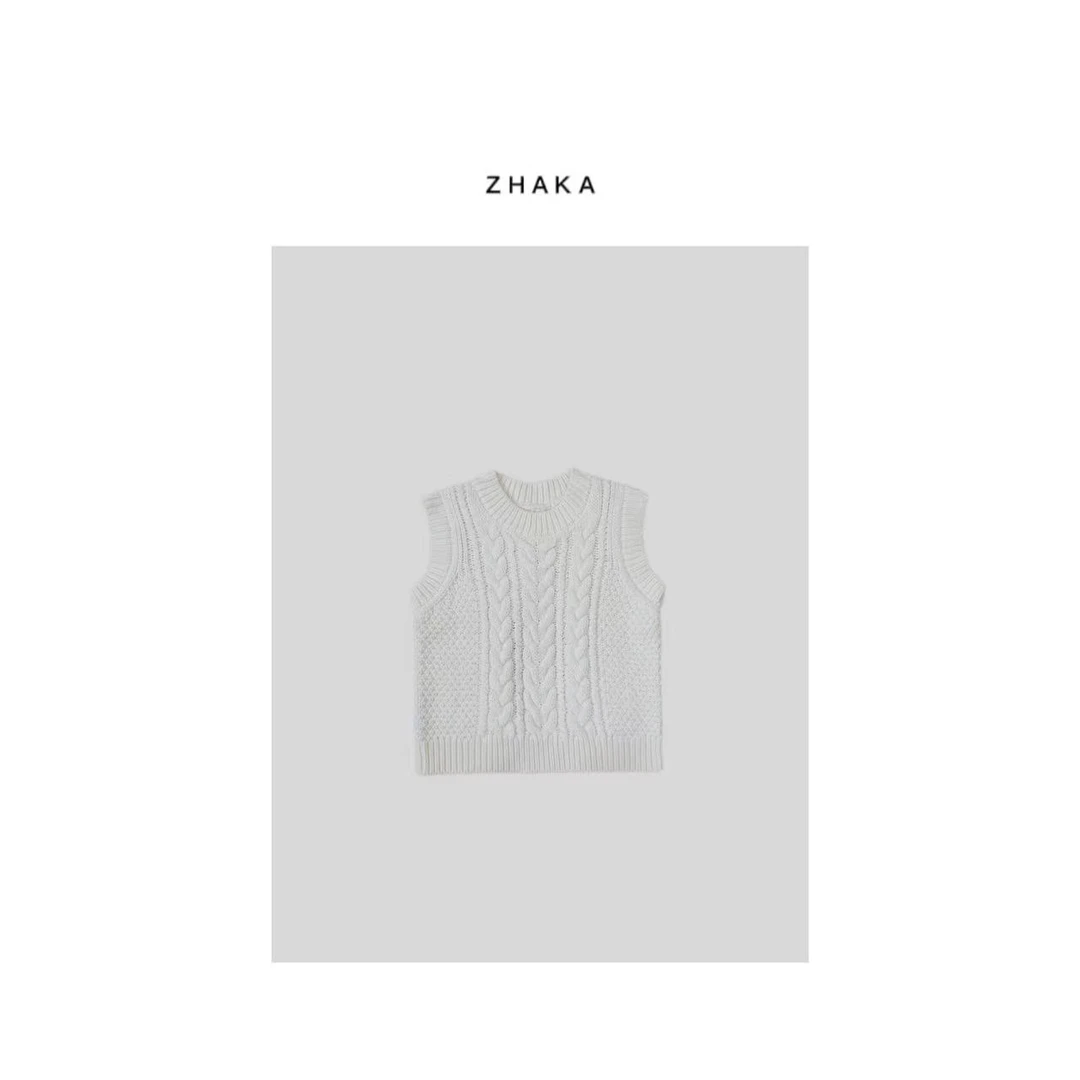 ZHAKA/无袖设计感毛衫