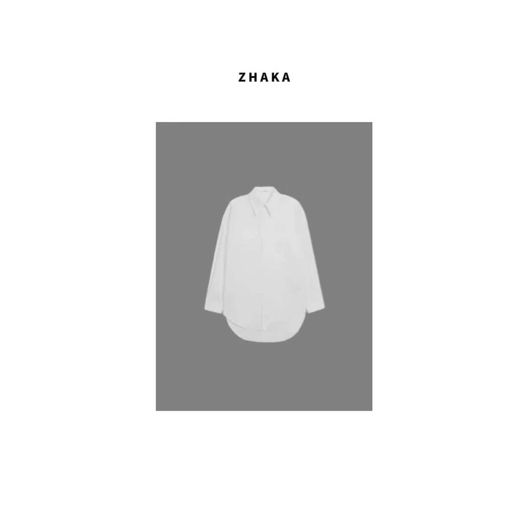 ZHAKA/设计感爱玛舒适白色衬衫