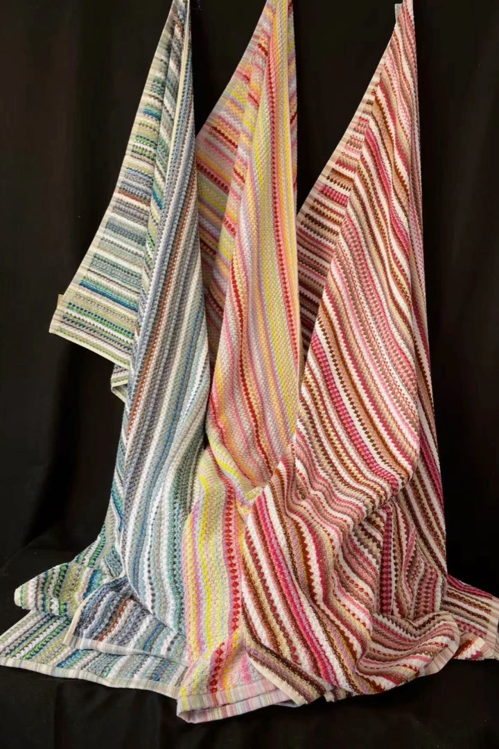 24号多色细彩条加厚波西米亚风100%全棉浴巾欧美吸水毛圈柔软成人