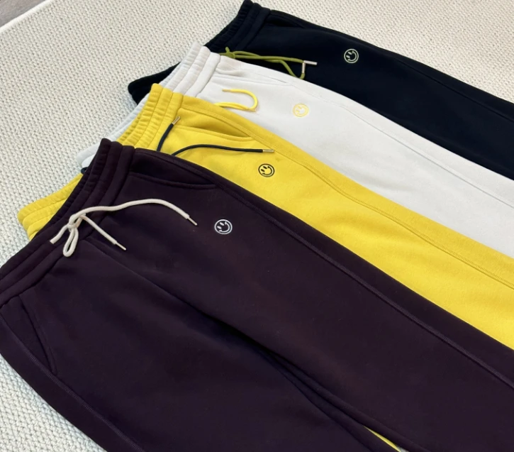 【加绒加厚笑脸裤】时尚减龄冬季加绒彩色卫裤 2112#