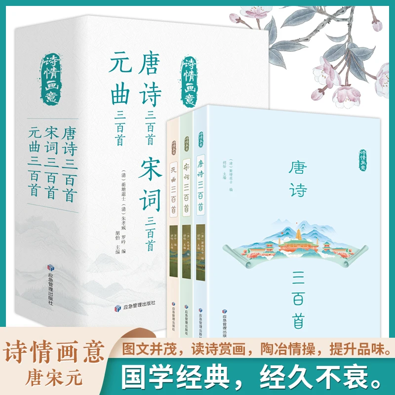 诗情画意-唐诗宋词元曲三百首 全3册 古诗词经典鉴赏大全集