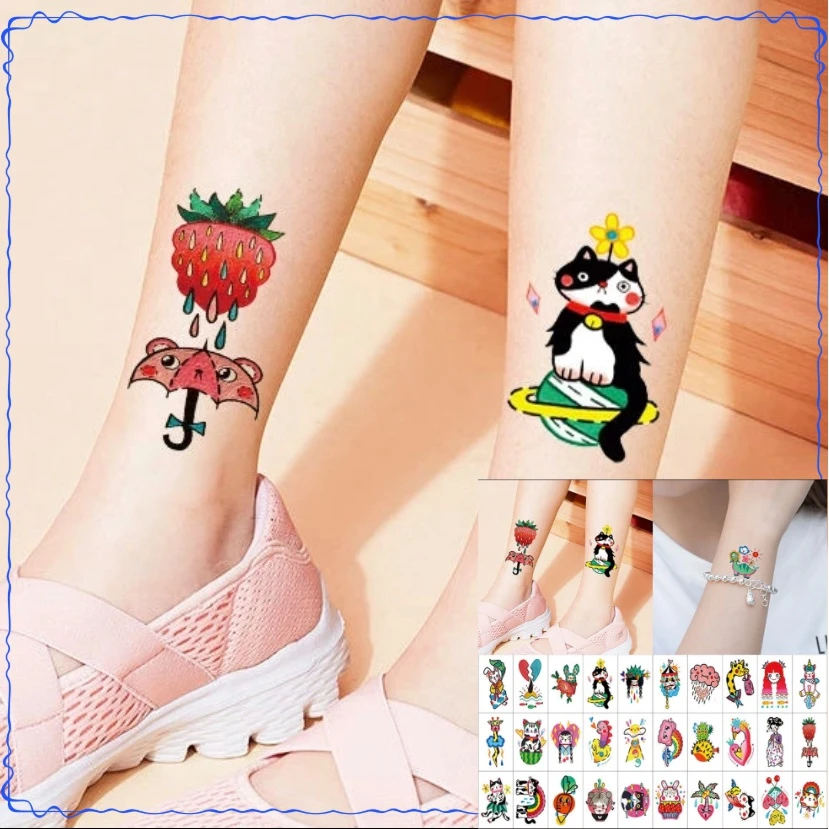 卡通纹身贴纸印花可爱童年快乐逼真创意宝宝凹凸曼品猫咪防水持久