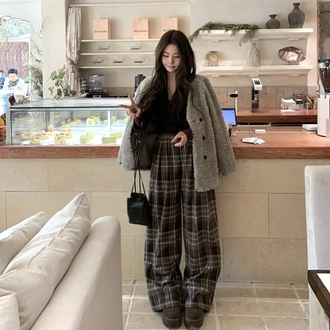 【格林物语】加绒！随性慵懒秋冬松紧腰宽松显瘦百搭休闲裤