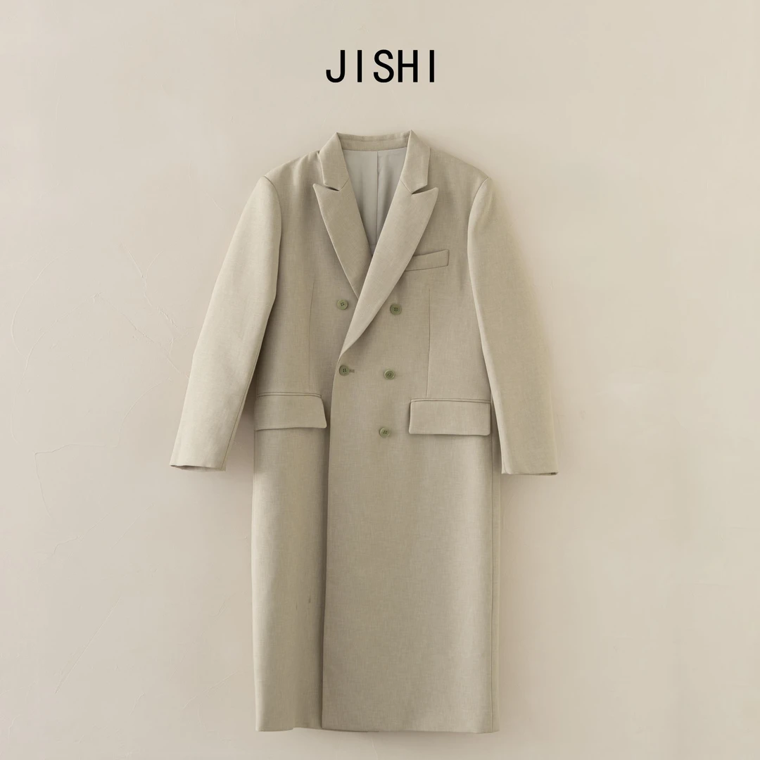 既是极简轻奢纯色宽松长款设计师简约百搭西装风衣休闲外套气质