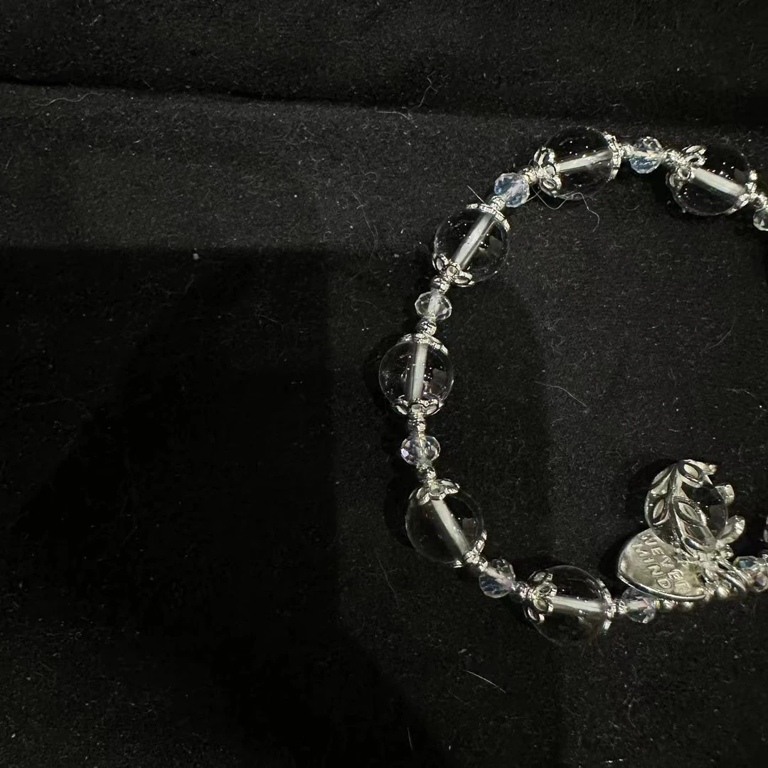 非金属玻璃手链 「蓝田未有」白色珠珠手链