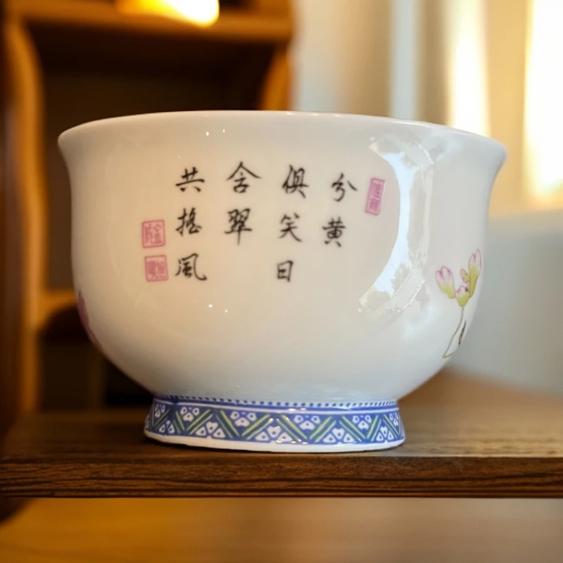 粉彩釉上彩主人杯