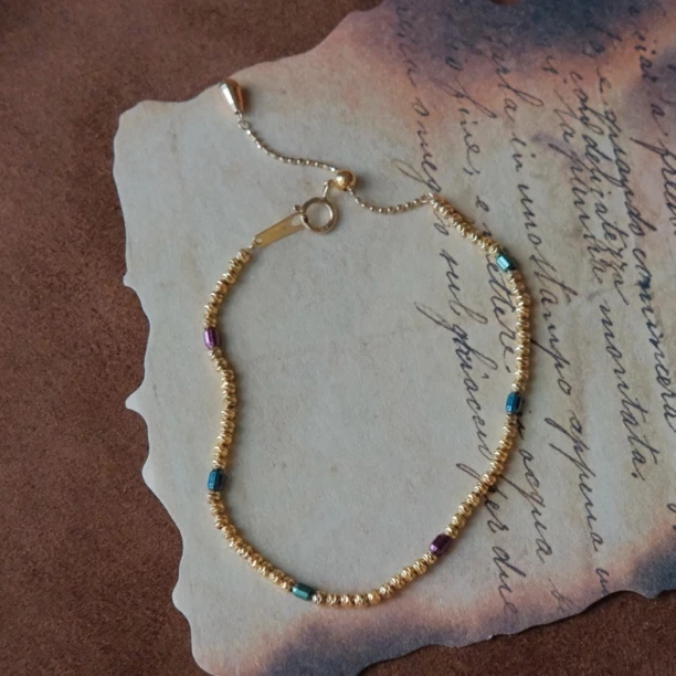 【子萱珠宝】18K金彩色多瑙河手链-ZX240046