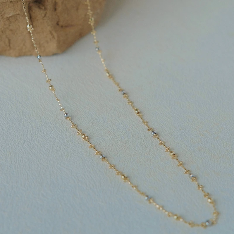 【子萱珠宝】18K金繁星点点双色项链-ZX240041