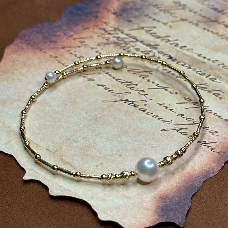 【子萱珠宝】18K金三珠项圈-ZX240070