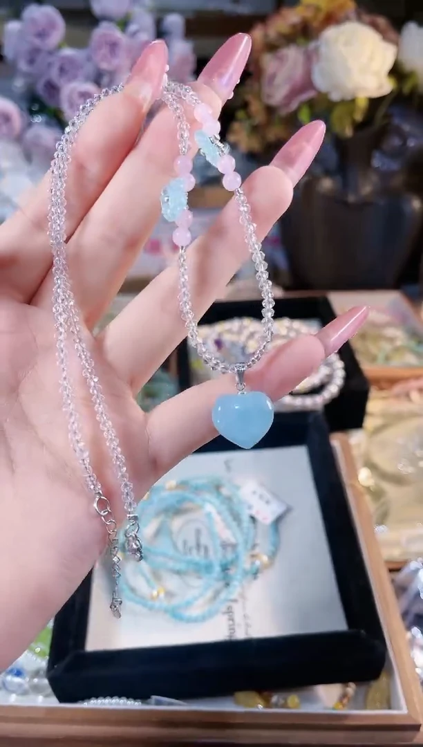 【闪购商品】海蓝宝石项链银S925镶嵌多样性发货其一