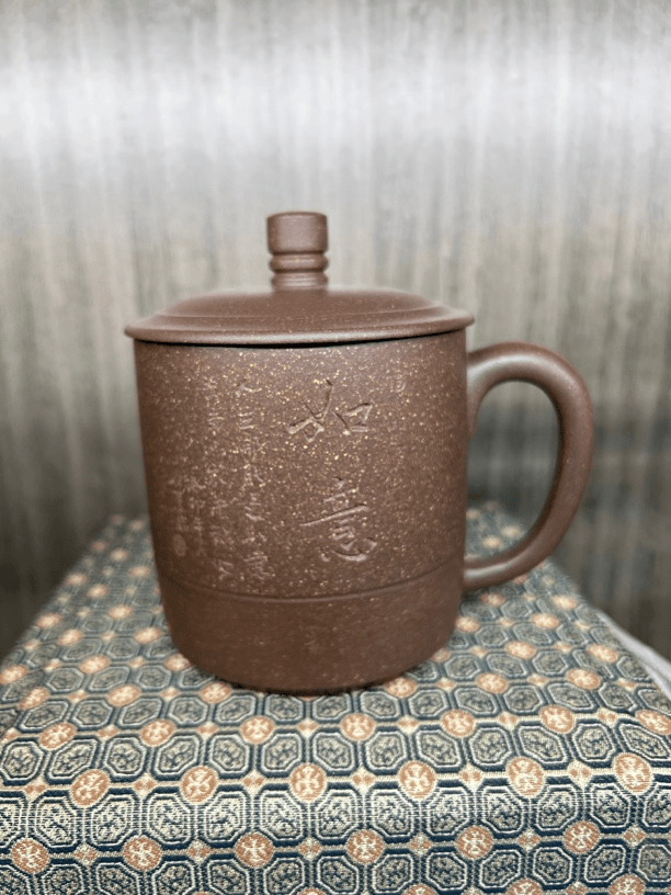 盖杯，容量，360毫升，黄龙山原矿天青泥紫砂杯茶具大容量竹节杯