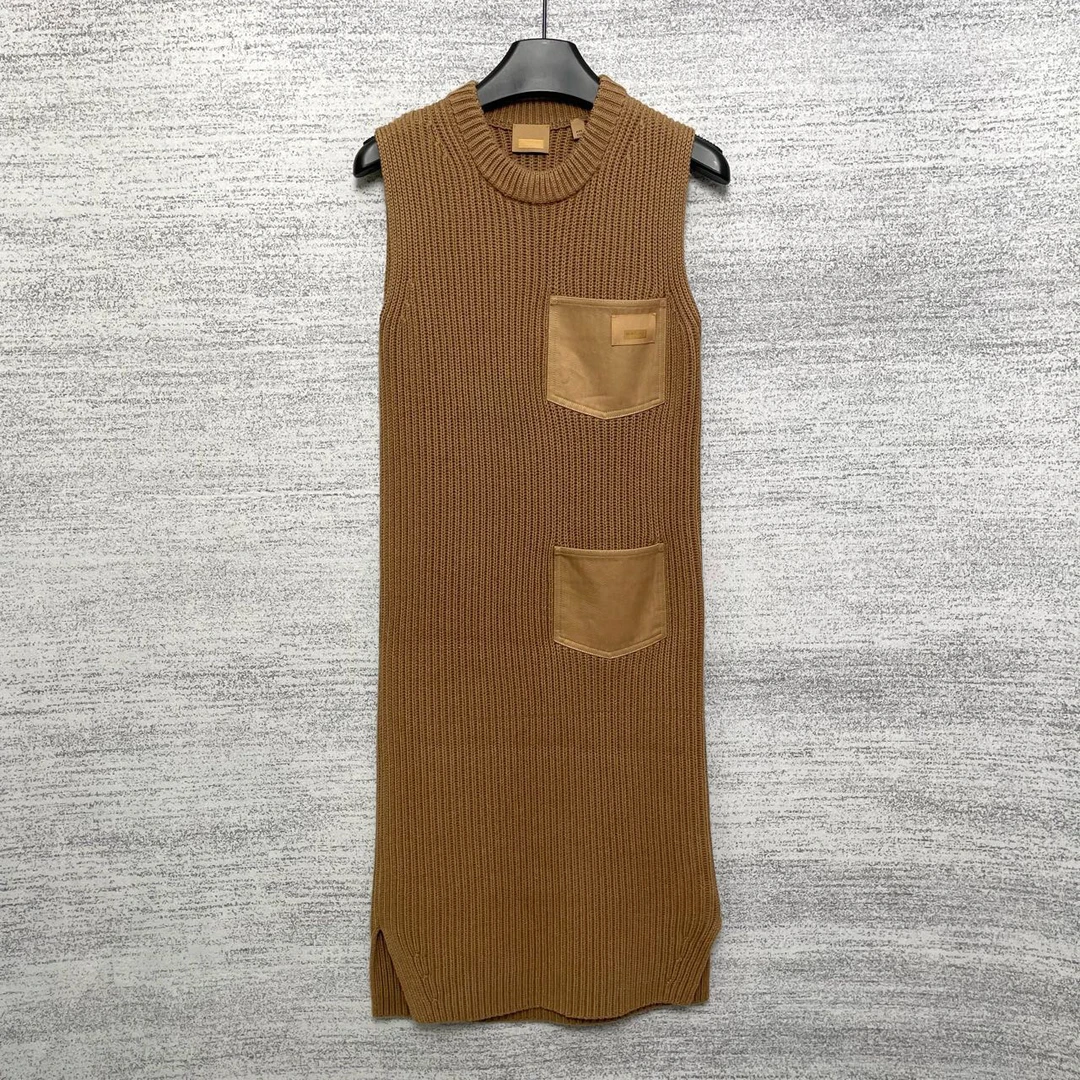 BURBERRY/巴宝莉/徽标罗纹无袖连衣裙/尺码XXS/98新/WX108787