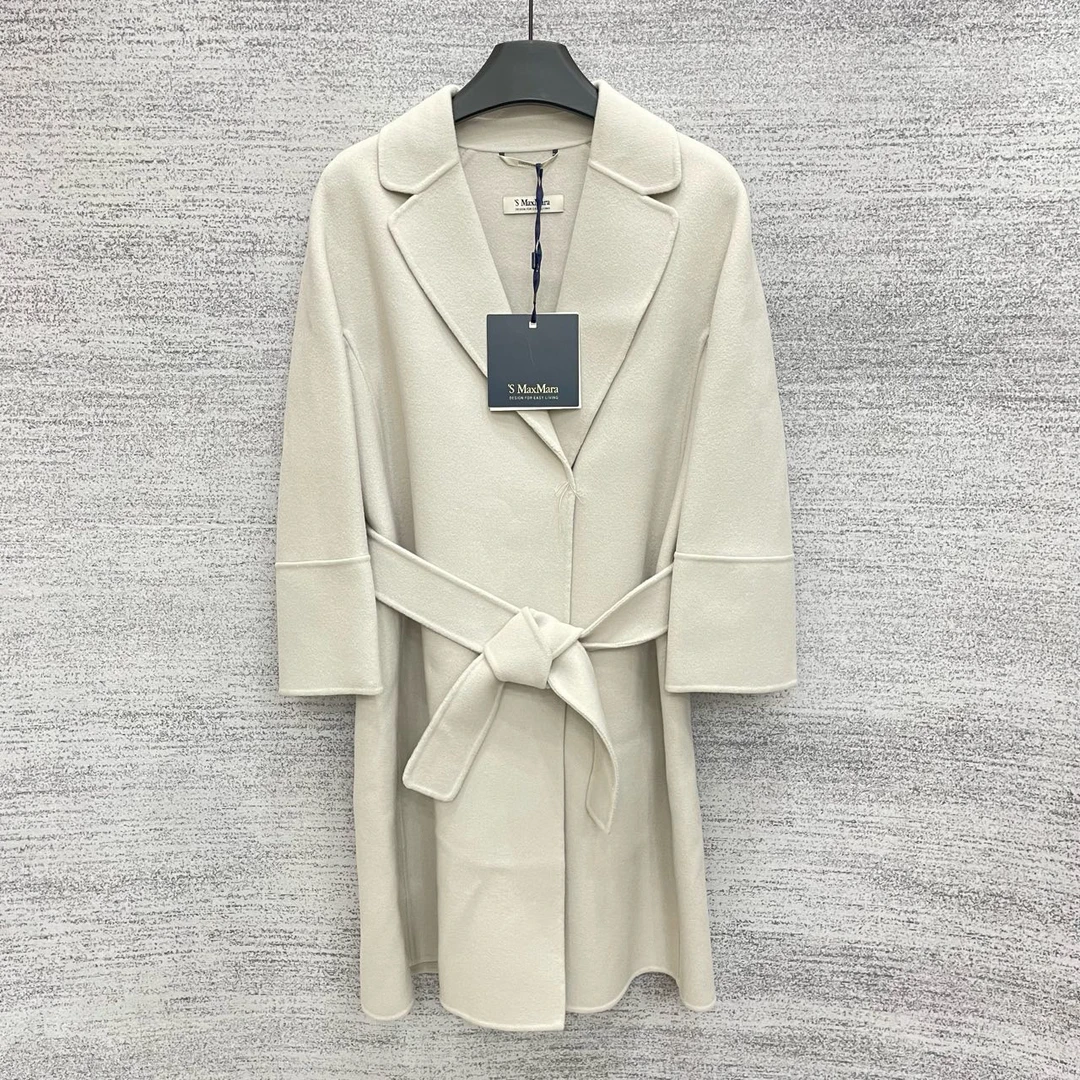 MaxMara/沙色系带中长款大衣外套/尺码38/闲置未使用/WX108689