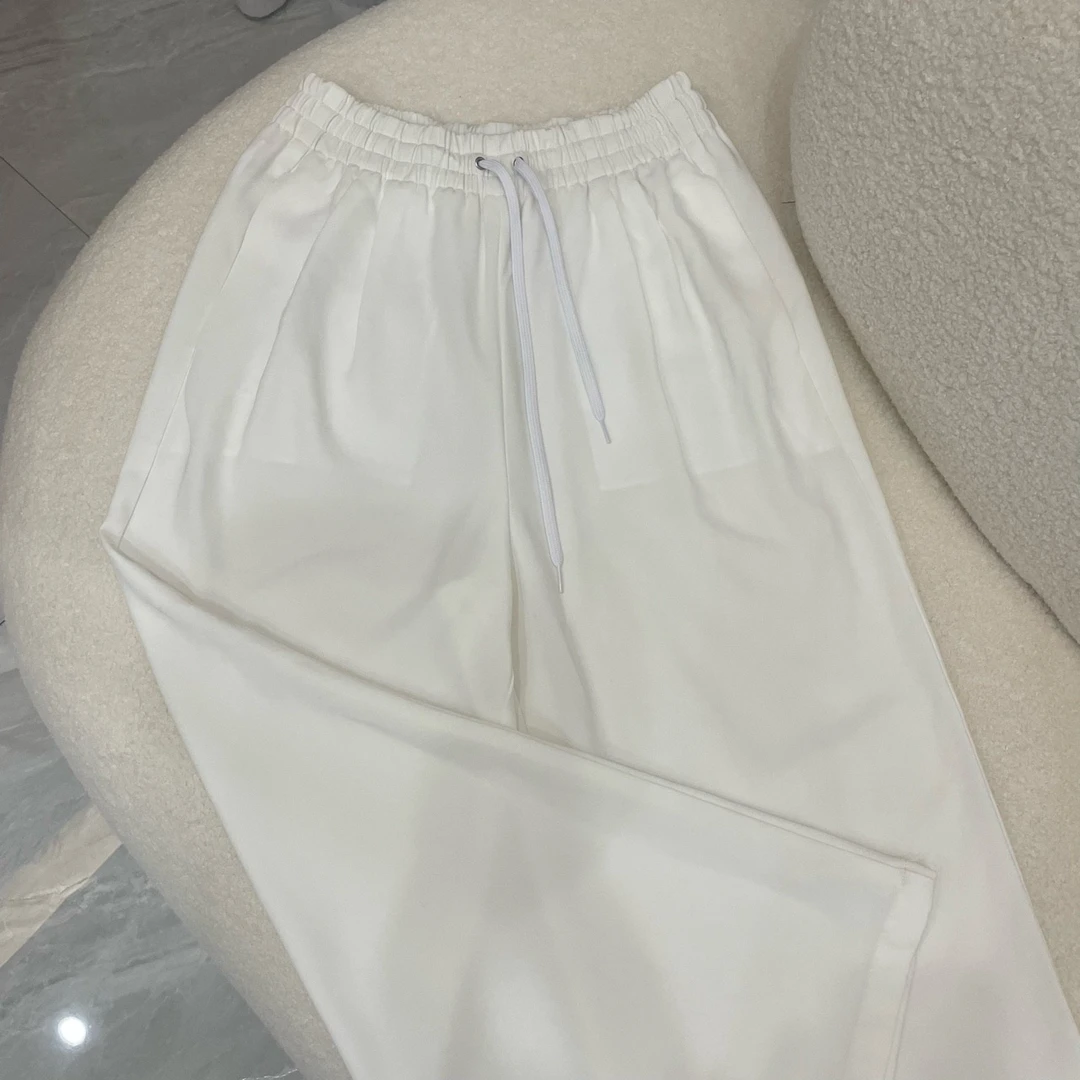 MiuMiu/缪缪/白色直筒休闲裤/尺码36/98新/WX108732