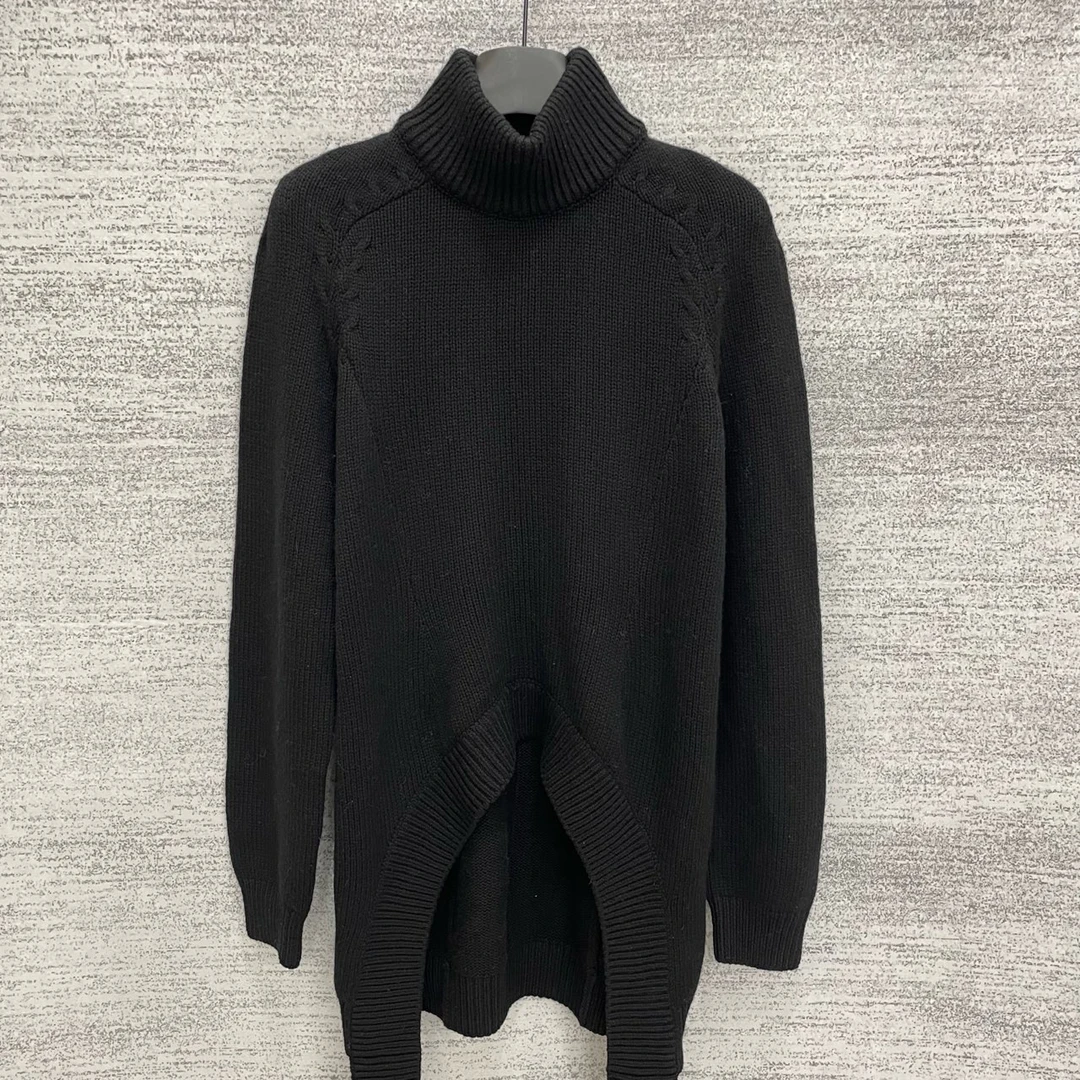 95新 Givenchy/纪梵希 W108671/黑色高领套头毛衣/尺码M