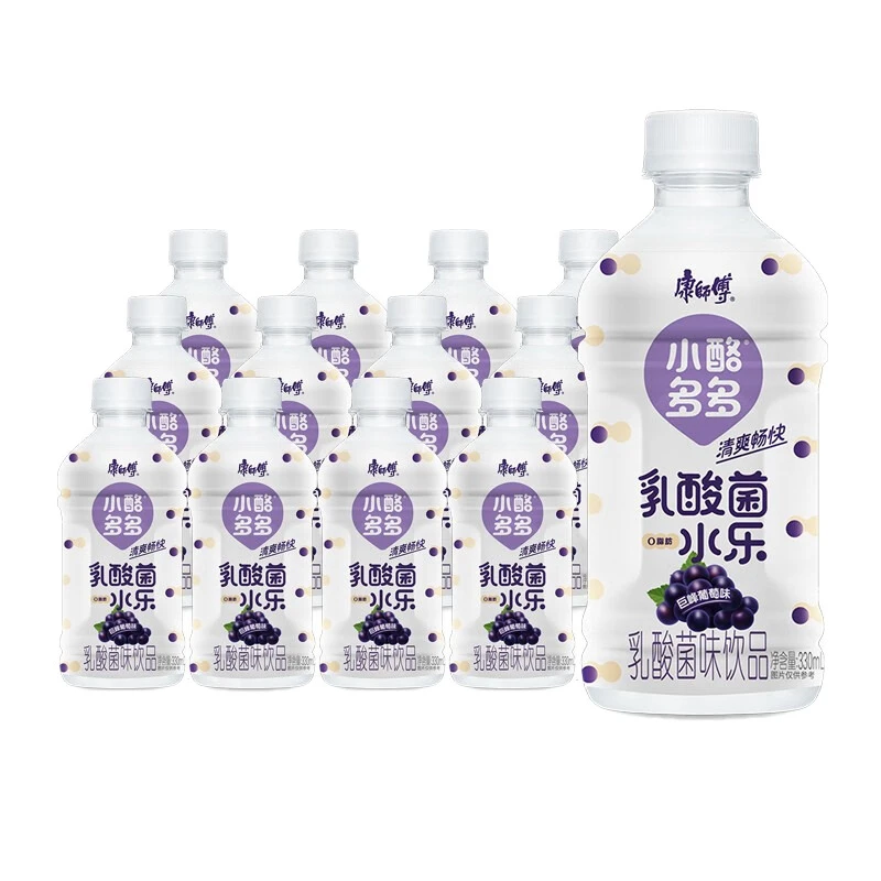 【主播推荐】康师傅小酪多多乳酸菌水乐巨峰葡萄味330ml*6/12瓶