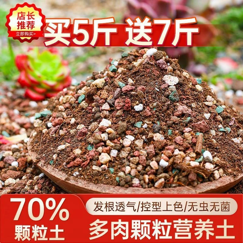 【买5斤送7斤】多肉专用颗粒土营养土种植土通用铺面拌土疏松透气土