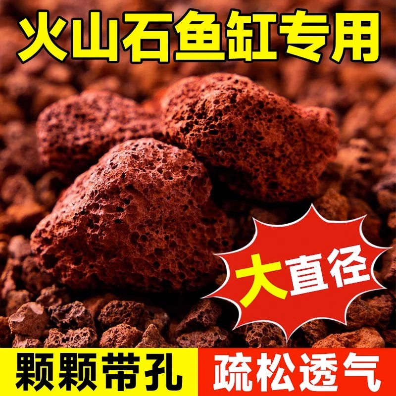 天然火山石颗粒红火山岩底砂多肉兰花石鱼缸专用营养土促进铺面石