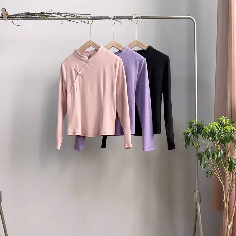 2779《风禾尽起》原创改良中式衬衫复古针织斜襟打底温柔国风上衣