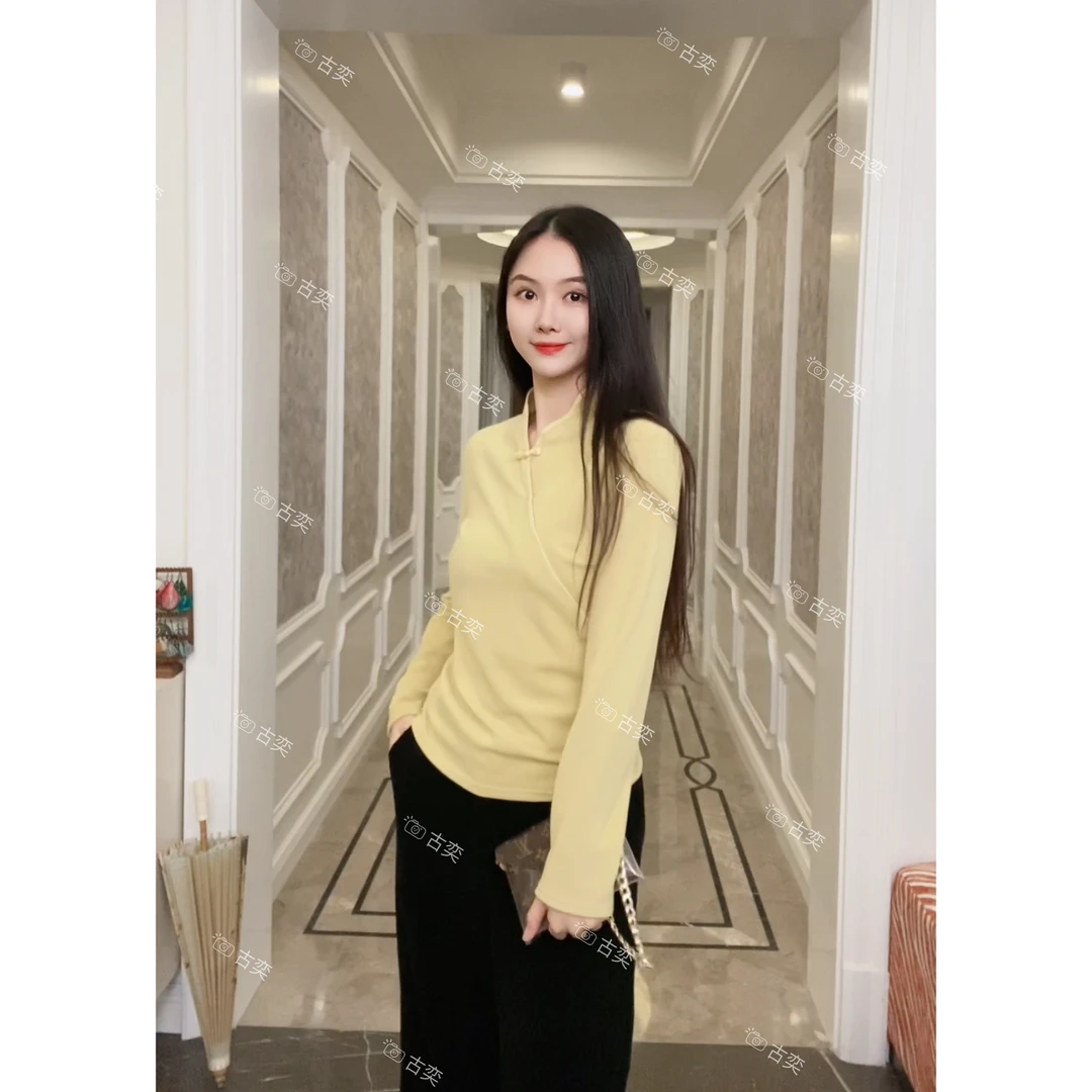 「古奕」《云枝》原创新中式上衣秋冬保暖长袖外穿打底衫