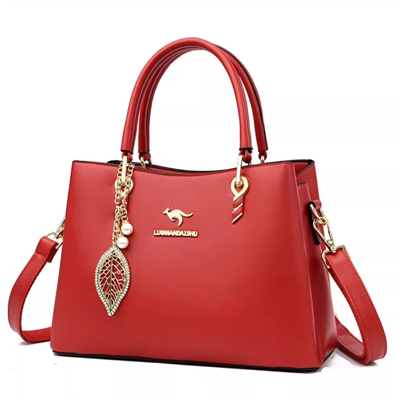 结婚红色手提斜挎包2023新款轻奢气质大容量真皮新娘婚包