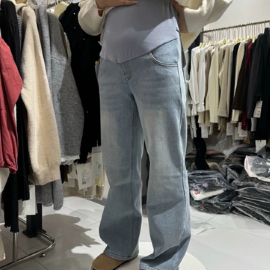 【实体店高品质】 反季节蓝 一条过冬孕妇裤加绒加厚长裤显瘦