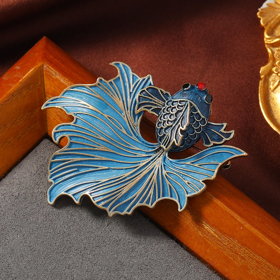 铜合金胸针 【如鱼得水】中国风精致优雅气质经典-171