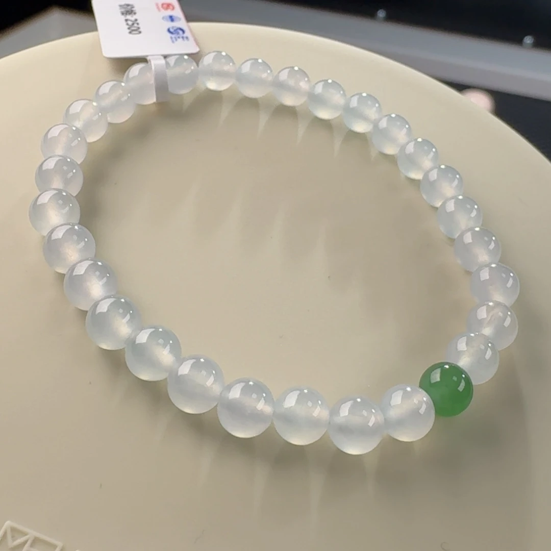 翡翠手链未镶嵌白冰单圈卡6