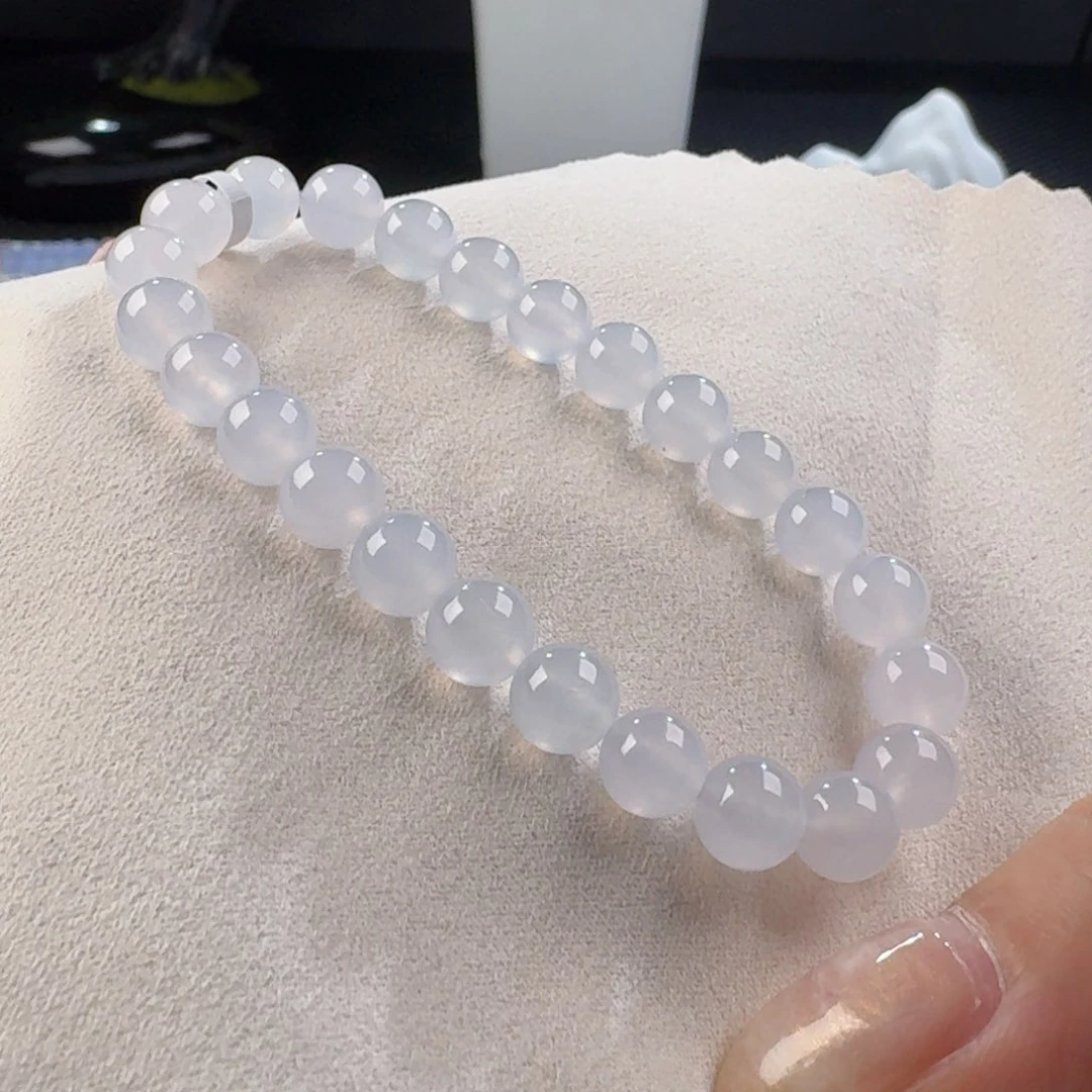 翡翠手链未镶嵌白月光单圈7mm