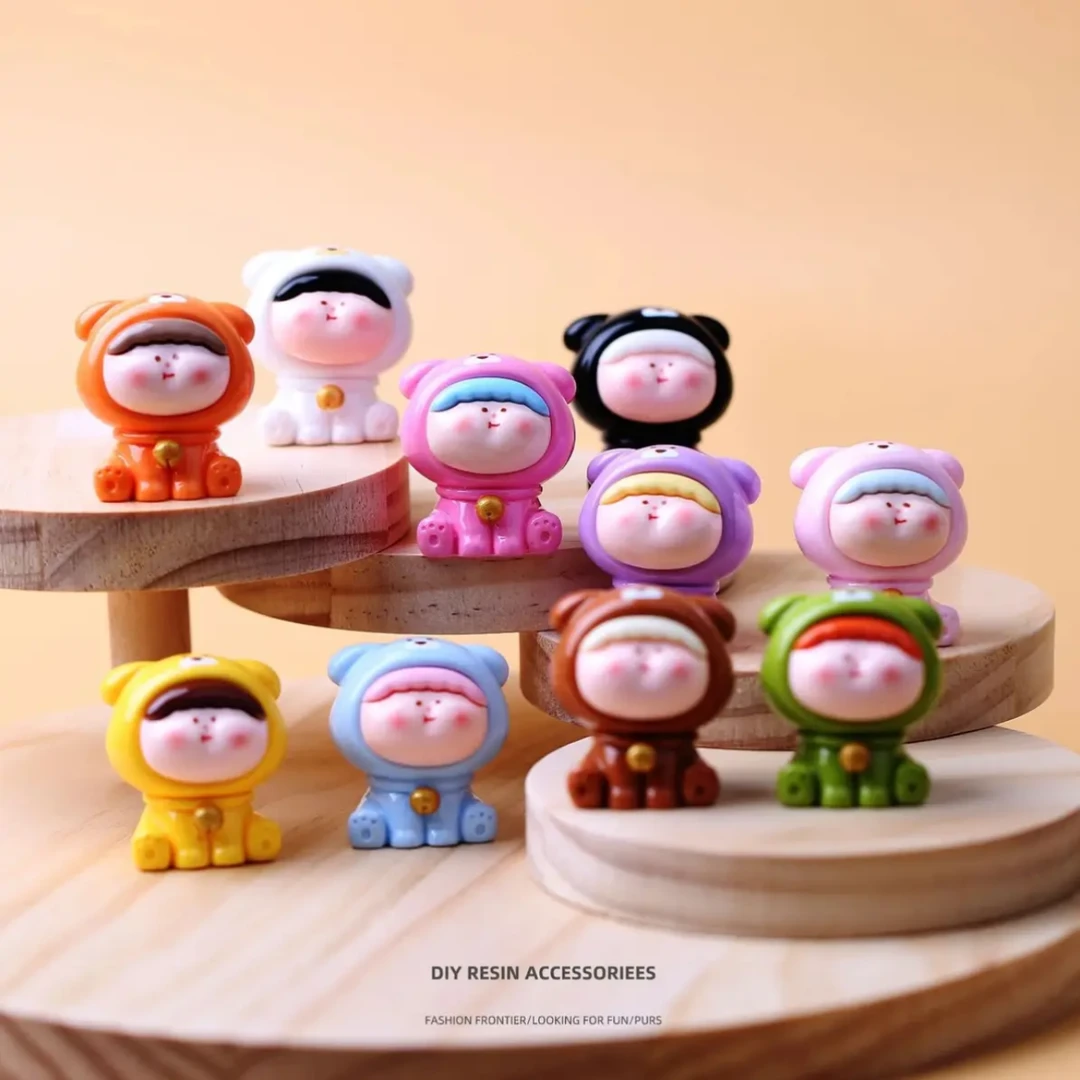 【直播拆】实色小熊李四 DIY树脂创意手工摆件挂件大号莉莉丝