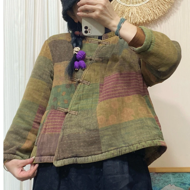 箫箫 新款数码印花棉衣砂洗炒色做旧【211款】