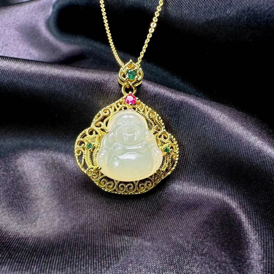 【大象专属】和田玉佛公镂空气质吊坠 Y1734DX