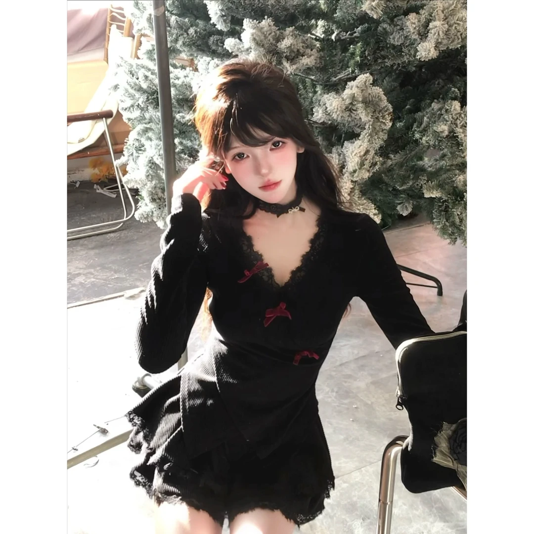 瑞茜·威瑟斯 腰精宝藏 纯欲风小众设计性感针织上衣半裙R3259-1W