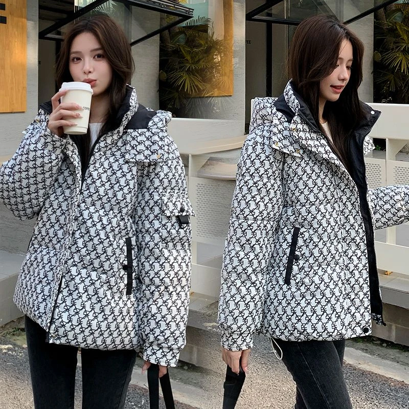 波司澄波司澄羽绒棉服女2023新款女装加厚棉服高级感印花短款小个