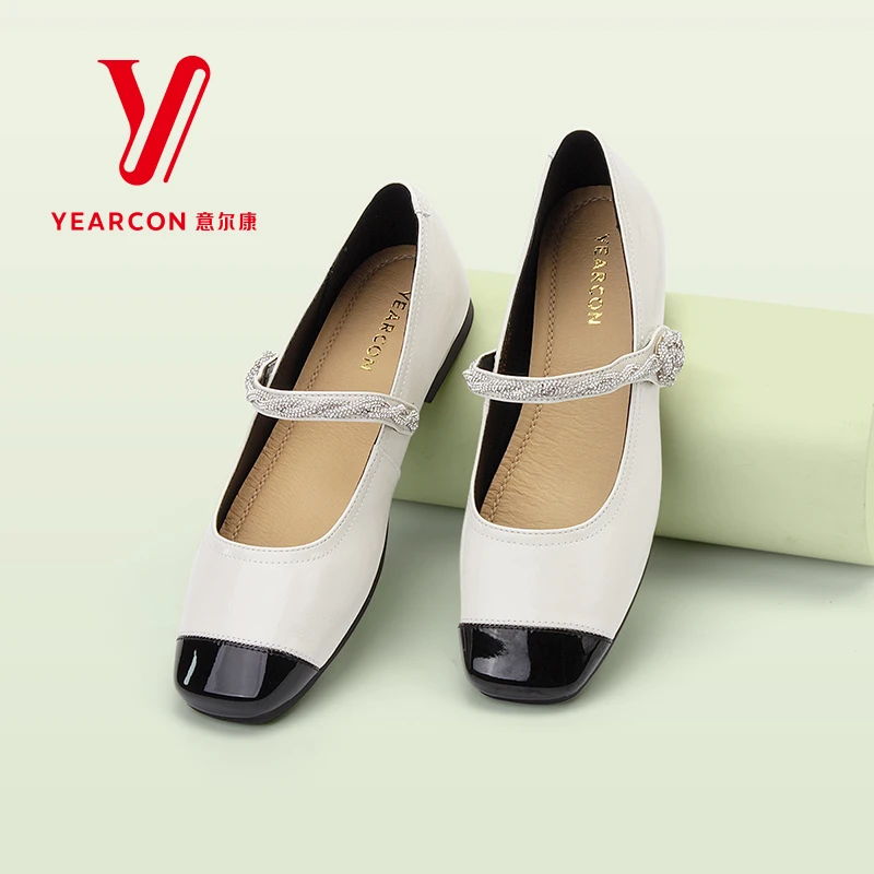 YEARCON/意尔康2024秋季新款时尚女单鞋真皮玛丽珍小皮鞋47626Y
