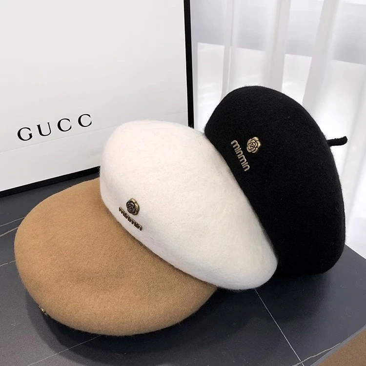 羊毛呢贝雷帽子女小香风冬款保暖百搭八角文艺气质画家帽时尚网红