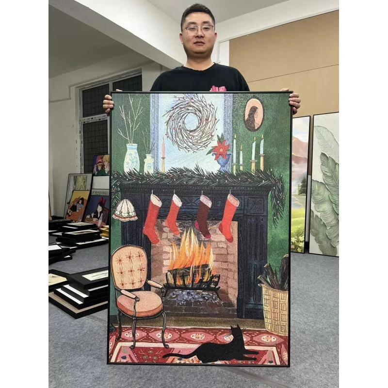 北欧客厅马蒂斯复古挂画装饰画砂岩画玄关高级感壁画袜子80120