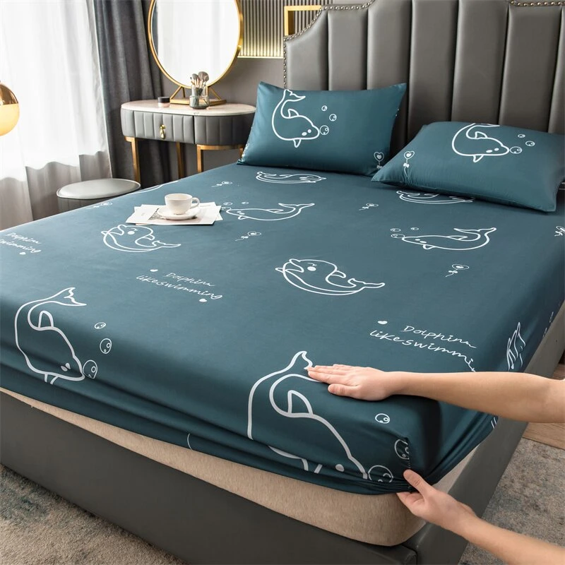 2023新款单层亲肤水洗印花床笠防尘耐脏床垫保护罩床罩保护套单人