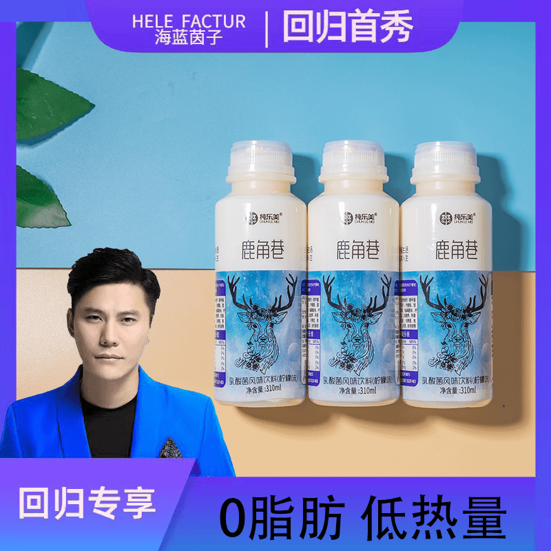 纯乐美牌鹿角巷乳酸菌风味饮品果味310ml*8瓶超值酸甜营养