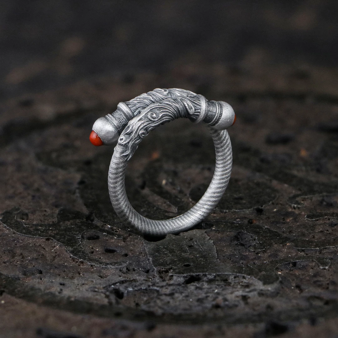 境秋银箍棒个性艺术圈环手工茶道茶配