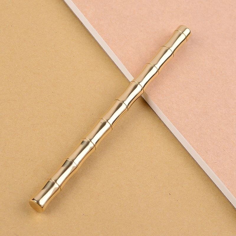 纯黄铜竹节笔中性笔金属笔文具用品铜笔签字笔学生个性复古创意笔