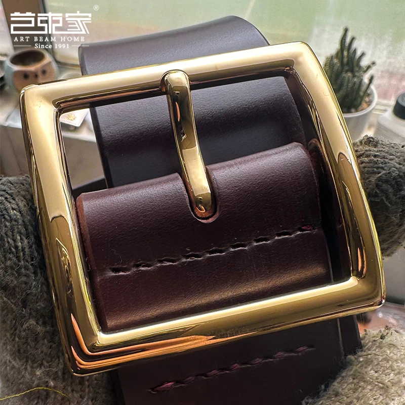 『彩金系列〓小贝扣皮带/無』私人订制手工18k 黄金加厚马缰皮带