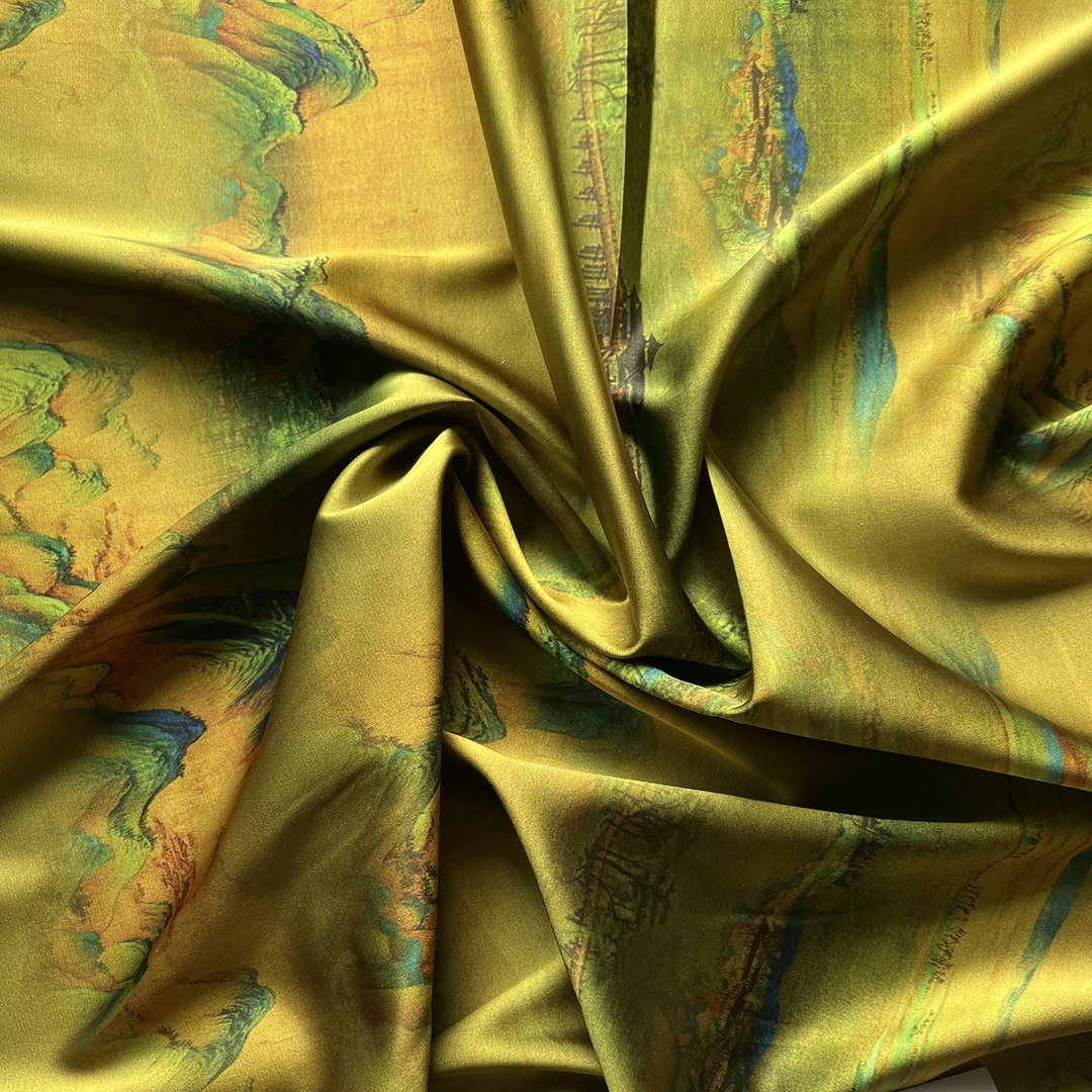 高仿香云纱千里江山图