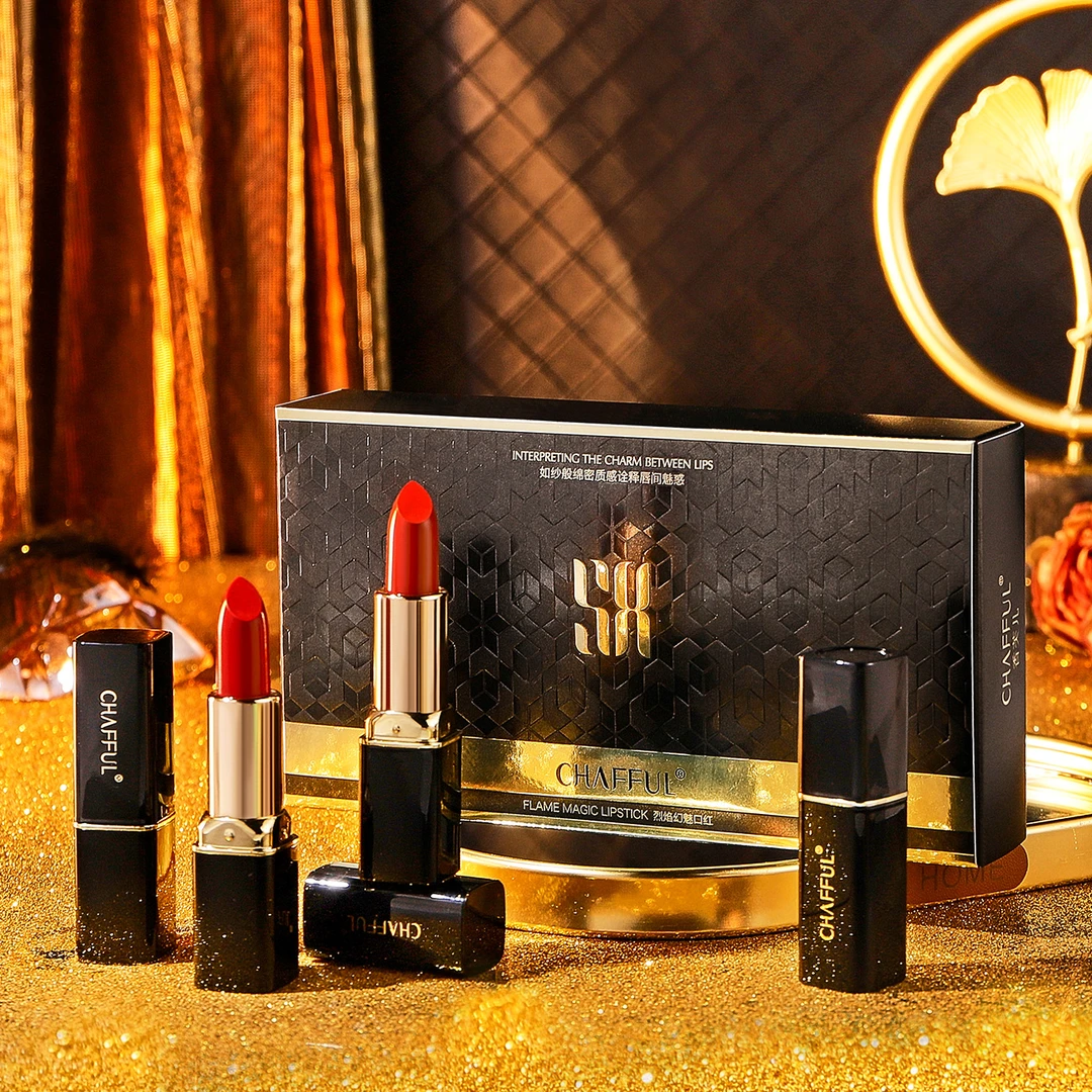 CHAFFUL香芙儿烈焰幻魅口红套盒漆光滋润唇彩轻盈服帖不易粘杯