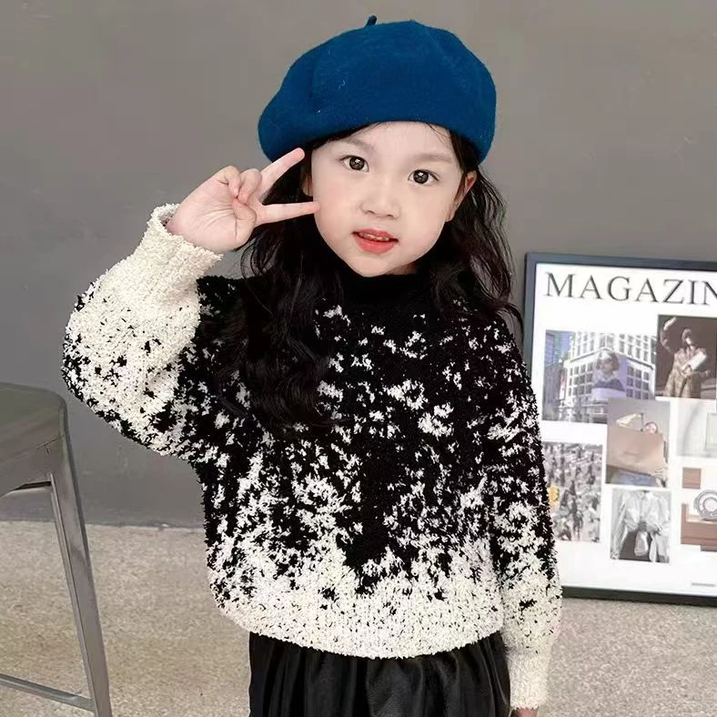 爆款长袖空儿童2024新款男童洋气加厚毛衣冬季宝宝套装卫衣宽松