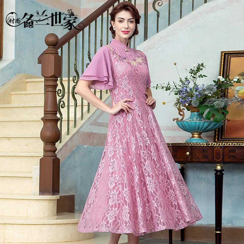 名兰世家原创名媛连衣裙名媛轻奢奢华